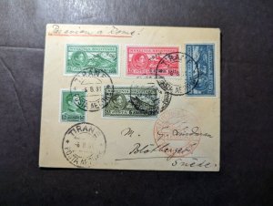 1931 Albania Airmail Cover to Stockholm Sweden via Rome Italy