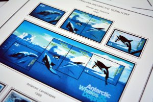 COLOR PRINTED AUSTRALIAN ANTARCTIC 1957-2020 STAMP ALBUM PAGES (44 illus. pages)