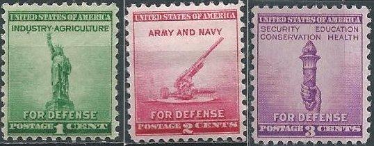 US 899-901 (mnh) defense issue (1940)