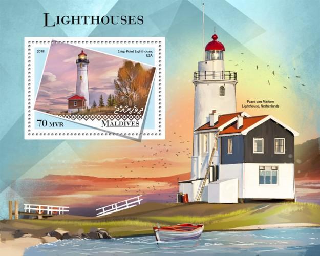 MALDIVES - 2018 - Lighthouses - Perf Souv Sheet - MNH