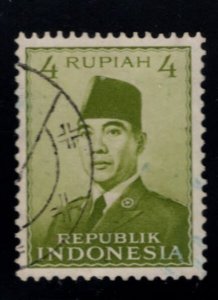 Republic of Indonesia Scott 392A Used President Sukarno stamp