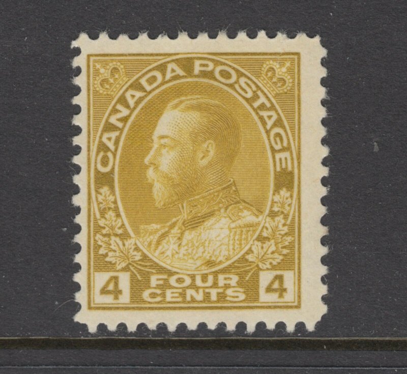 Canada Unitrade 110d MLH. 1925 4c yellow ocher Admiral, fresh true color, F-VF