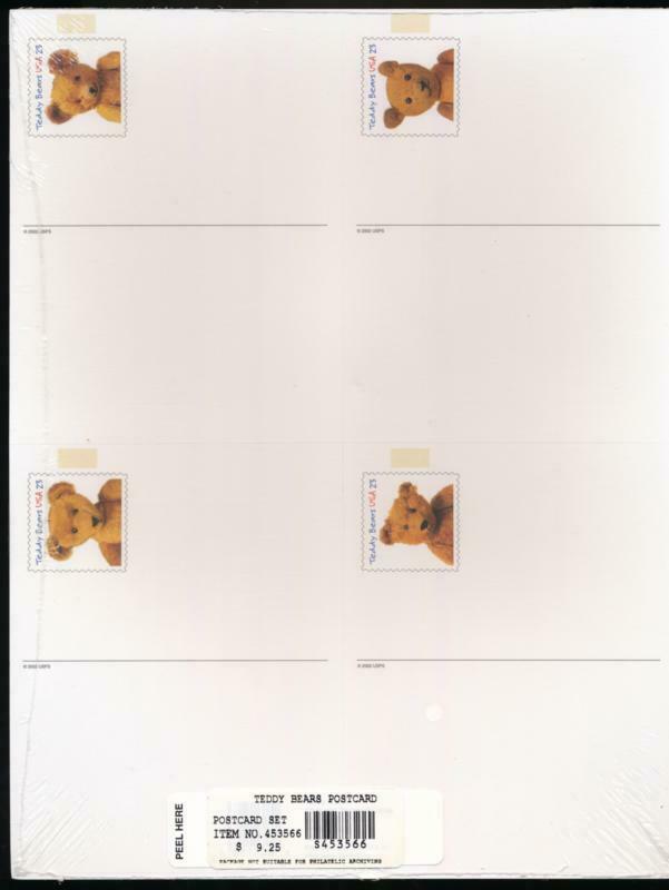 UNITED STATES: UX382-UX385 TEDDY BEARS POSTAL CARDS