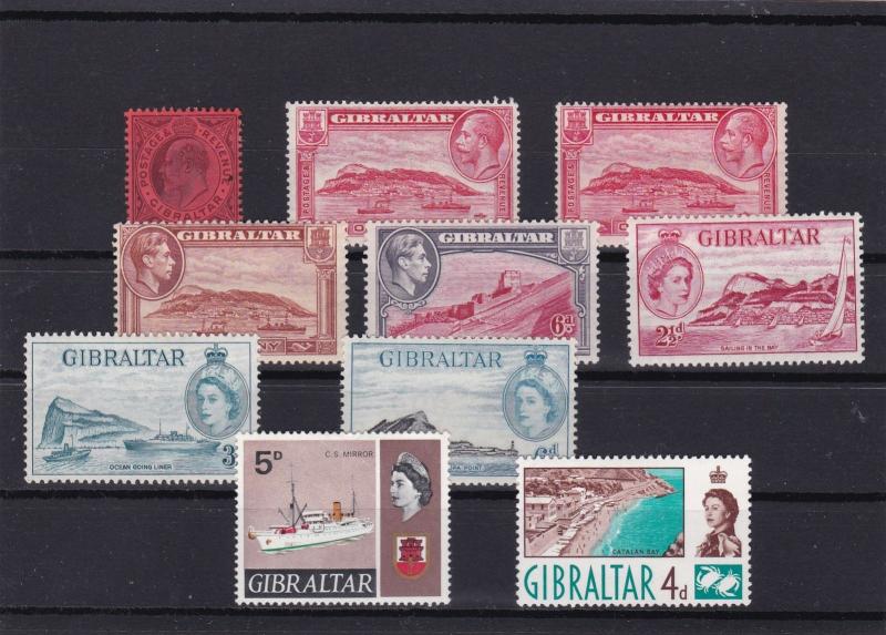 gibraltar  mounted mint stamps ref r10245