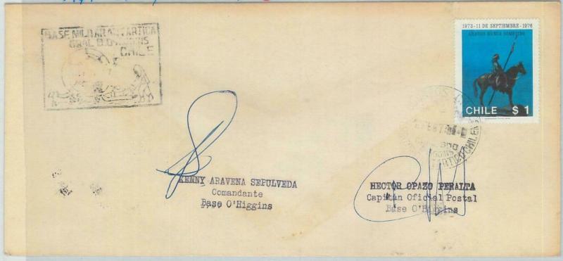 78989 - CHILE - Postal History - COVER from ANTARCTIC BASE dogs 1977   SIGNED