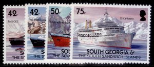 FALKLANDS - South Georgia QEII SG386-389, 2004 ships set, NH MINT. Cat £12.