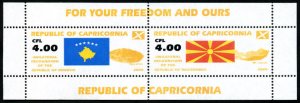 REPUBLIC OF CAPRICORNIA - 2008 - Kosovo, Macedonia -Perf M/S-M N H-Private Issue