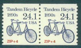 2266 24.1c Tandem Bicycle Fine MNH Dry Gum Pair