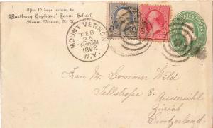 United States York Mount Vernon 1892 large oval target  1c Franklin and 2c Wa...