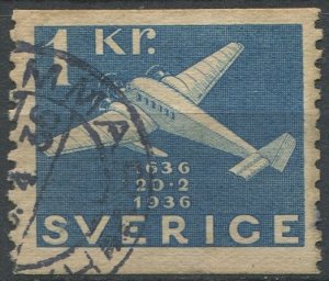 Sweden Sc#262 Used, 1k dp bl, Postal service (1936)