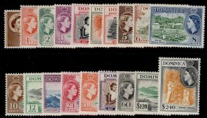 DOMINICA QEII SG140-158, 1954-62 complete set, NH MINT. Cat £100.