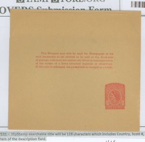 Bermuda  1 1/2d wrapper carmine on buff