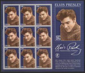 Liberia MI4451 sheet, 4452-7 Sheet MNH Elvis Presley 25th Anniversary, Music