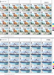 Cyprus 669-70 MNH 1986 EUROPA Mouflon & Flamingos Sheets of 20ea Scv 38.00