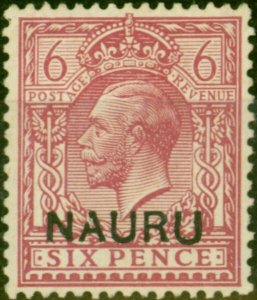 Nauru 1916 6d Purple SG10Var 'Broken A' Fine MM 