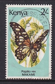 Kenya     #431  used   1988     butterflies   2sh