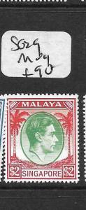 SINGAPORE  (P0101B) KGVI $2.00  SG29   MOG