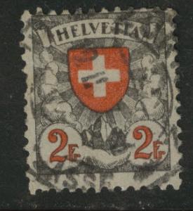 Switzerland Scott 203 Used 1924 2 franc coat of arms