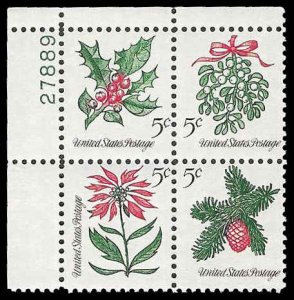 PCBstamps  US #1254/1257 PB 20c(4x5c)Christmas, 27892, MNH, (PB-1)