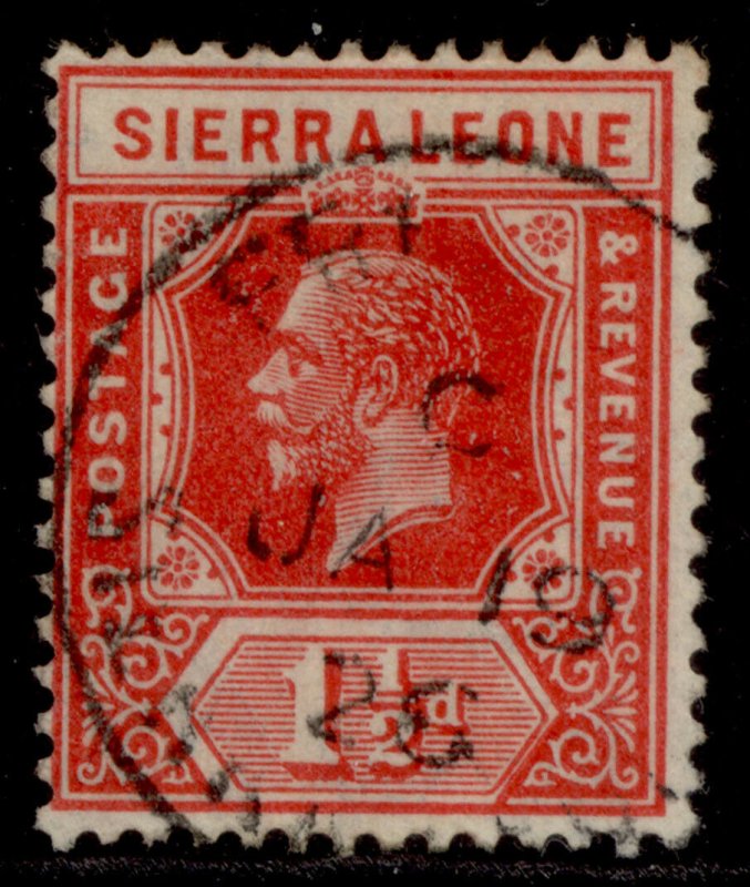 SIERRA LEONE GV SG133, 1½d scarlet, FINE USED. CDS 