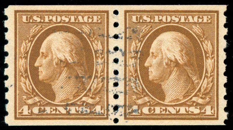 momen: US Stamps #395 Pair Used PF Graded XF-90 XQ