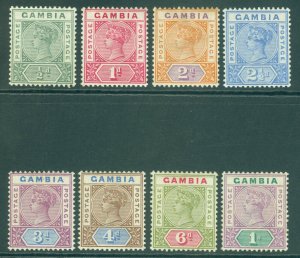 SG 37-44 Gambia 1898-1902. ½d to 1/- set of 8. Fine mounted mint CAT £130