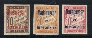 Malagasy #J2,3&4; postage due