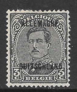 Germany Scott 1N3 Unused HOG - 1921 Belgian Occupation O/P - SCV $0.30