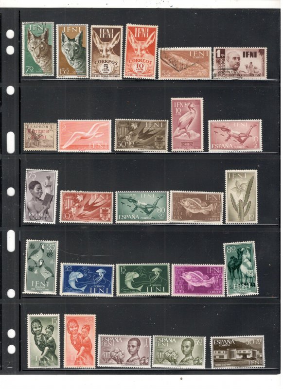 IFNI COLLECTION ON STOCK SHEET MINT/USED