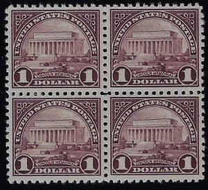 Scott #571 - $340.00 – VF/XF-OG-NH – Choice mint block of four.