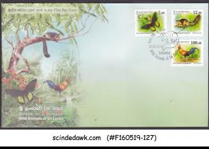 SRI LANKA - 2018 WILD ANIMALS OF SRI LANKA 3V FDC