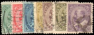 Canada #89-95, Complete Set(7), 1903-1908, Used