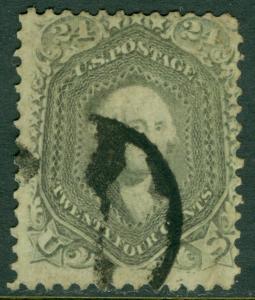 EDW1949SELL : USA 1868 Scott #78b Used. Grey. Nice shade. PSAG Cer. Catalog $450