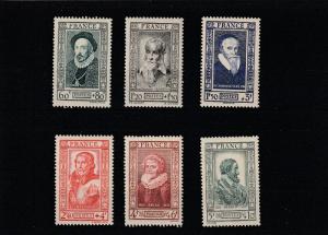 France  Scott#  B161-6  MNH