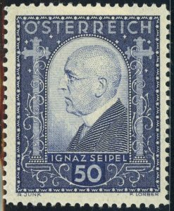 Austria #B99 Chancellor Ignaz Seipel 50g Postage Stamp 1932 Mint LH