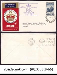 PAPUA NEW GUINEA - 1953 QEII CORONATION FLIGHT COVER to LONDON GREAT BRITAIN