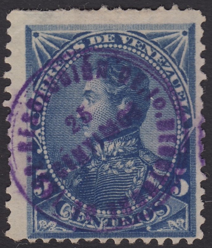 Venezuela 1892 25c on 5c Blue Resolucion Overprint MNG. Scott 100, SG 138 