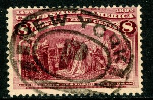 USA 1893 Columbian 8¢ Queen's Court Scott #236 VFU M417