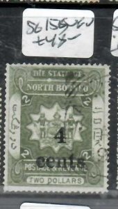 NORTH BORNEO 4C/$2.00  ARMS SG 155    VFU   P0514H