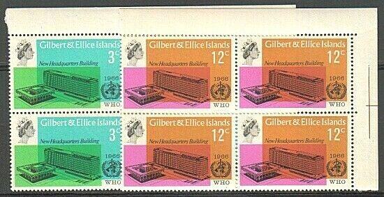 GILBERT & ELLICE IS 1966 World Health set blocks of 4 MNH..................73841