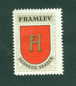 Denmark. Poster Stamp 1940/42. Mnh. District: Framlev.Coats Of Arms: Letter Fh.