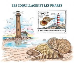 BURUNDI 2013 - Shells and lighthouses S/S. Official issues. MNH