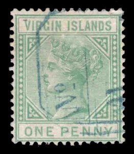 MOMEN: VIRGIN ISLANDS SG #24 1879-1880 CROWN CC USED £90 LOT #66580