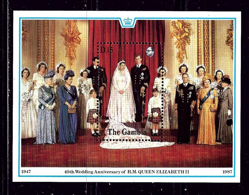 Gambia 733 MNH 1988 QEII 40th Wedding Anniv S/S