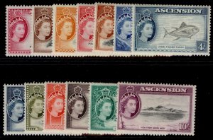 ASCENSION QEII SG57-69, 1956 complete set, LH MINT. Cat £160.