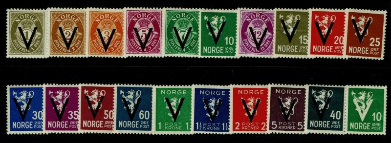 Norway SC# 220-239, Mint Hinged, Hinge Remnants, 227 horiz crease - S9404