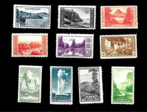 US1934 Sc# 740-Sc# 749 National Parks  Mint NH* - Vivid Color -