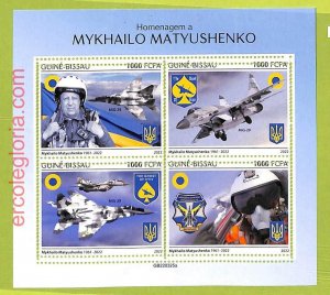 B0367 - GUINE-BISSAU-ERROR MISPERF Stamp Sheet - 2022 - MYKHAILO MATYUSHENKO-