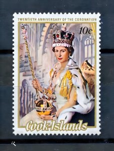 Cook Islands 1973 Sc#349 QUEEN ELIZABETH CORONATION ANNIVERSARY Single MNH