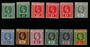 VIRGIN ISLANDS SG69/77 1913-9 DEFINITIVE SET INCLUDING ½d & 1d SHADES MTD MINT